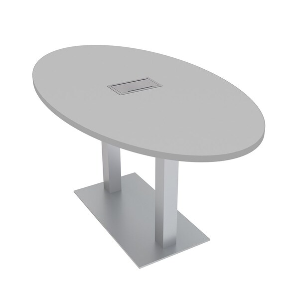 33.5 in W, 69.5 in L, 29 in H, Engineered Wood Top, Grey